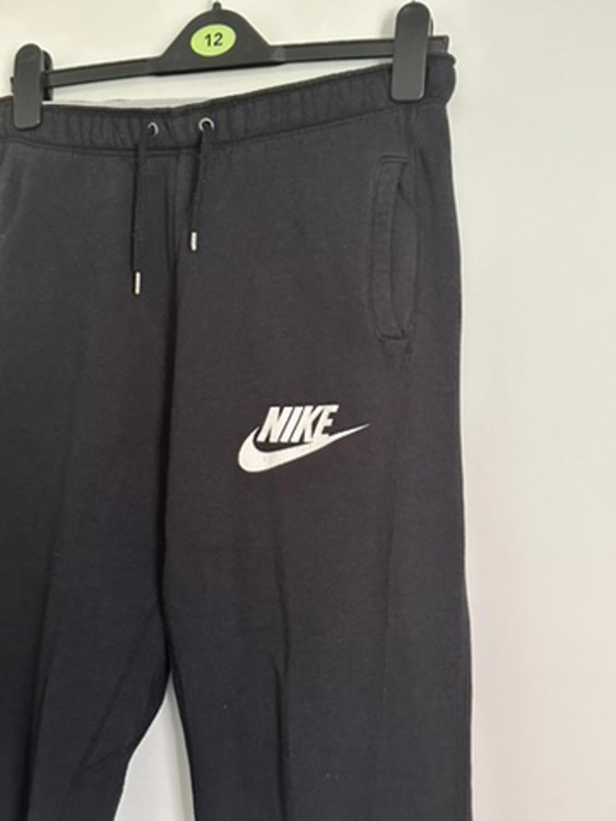 Nike Black Joggers with White Logo – Men's Size Small