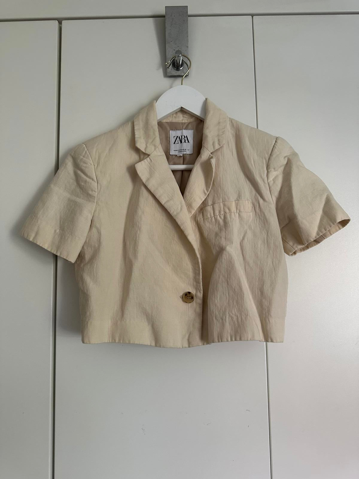 ZARA cropped short-sleeve blazer – beige
