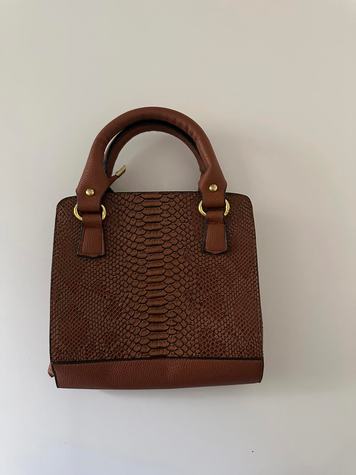 Michael Kors Brown Snake-Effect Leather Handbag