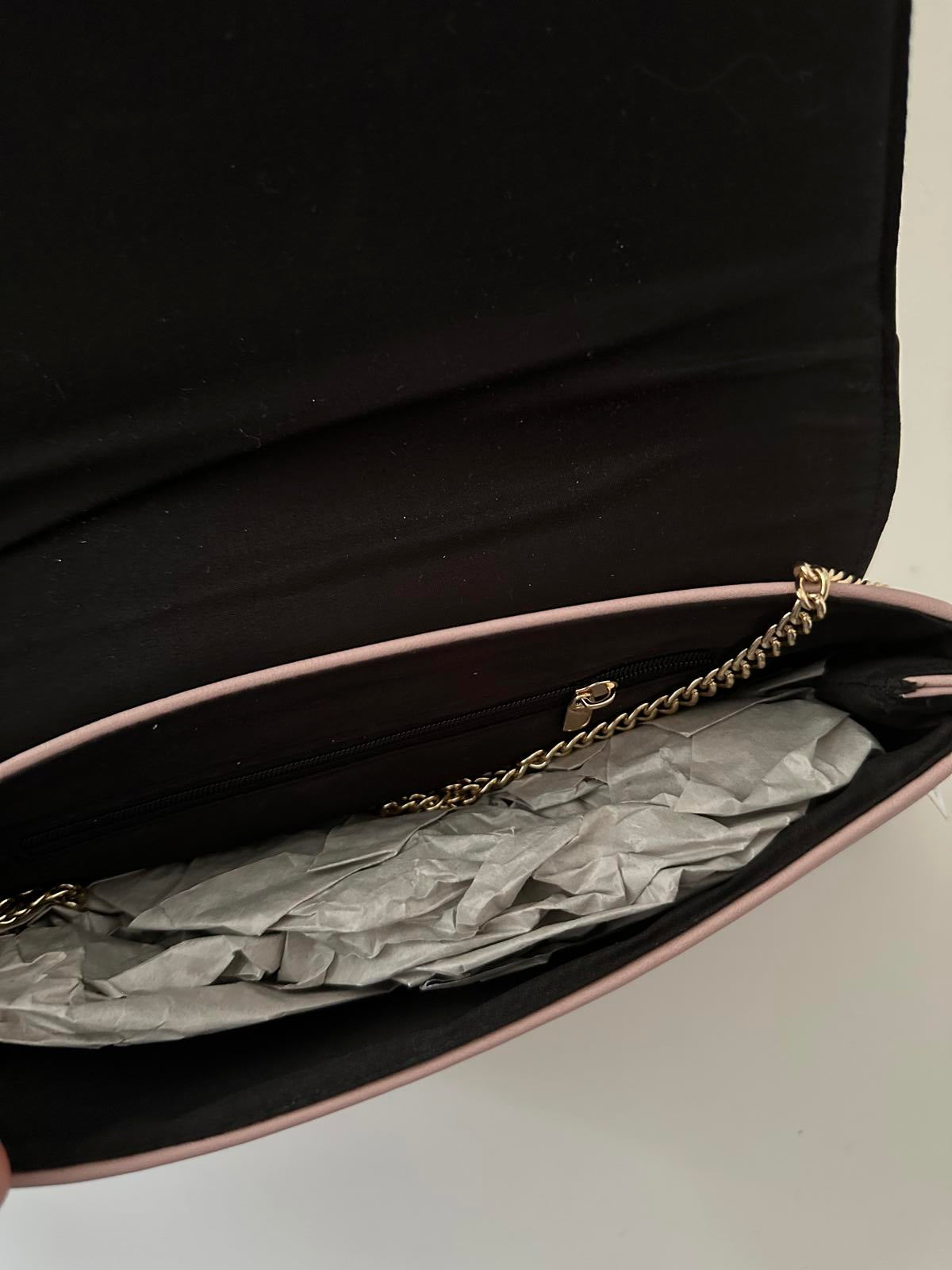 DP Accessories Pink Envelope Clutch Bag with Gold Chain Strap