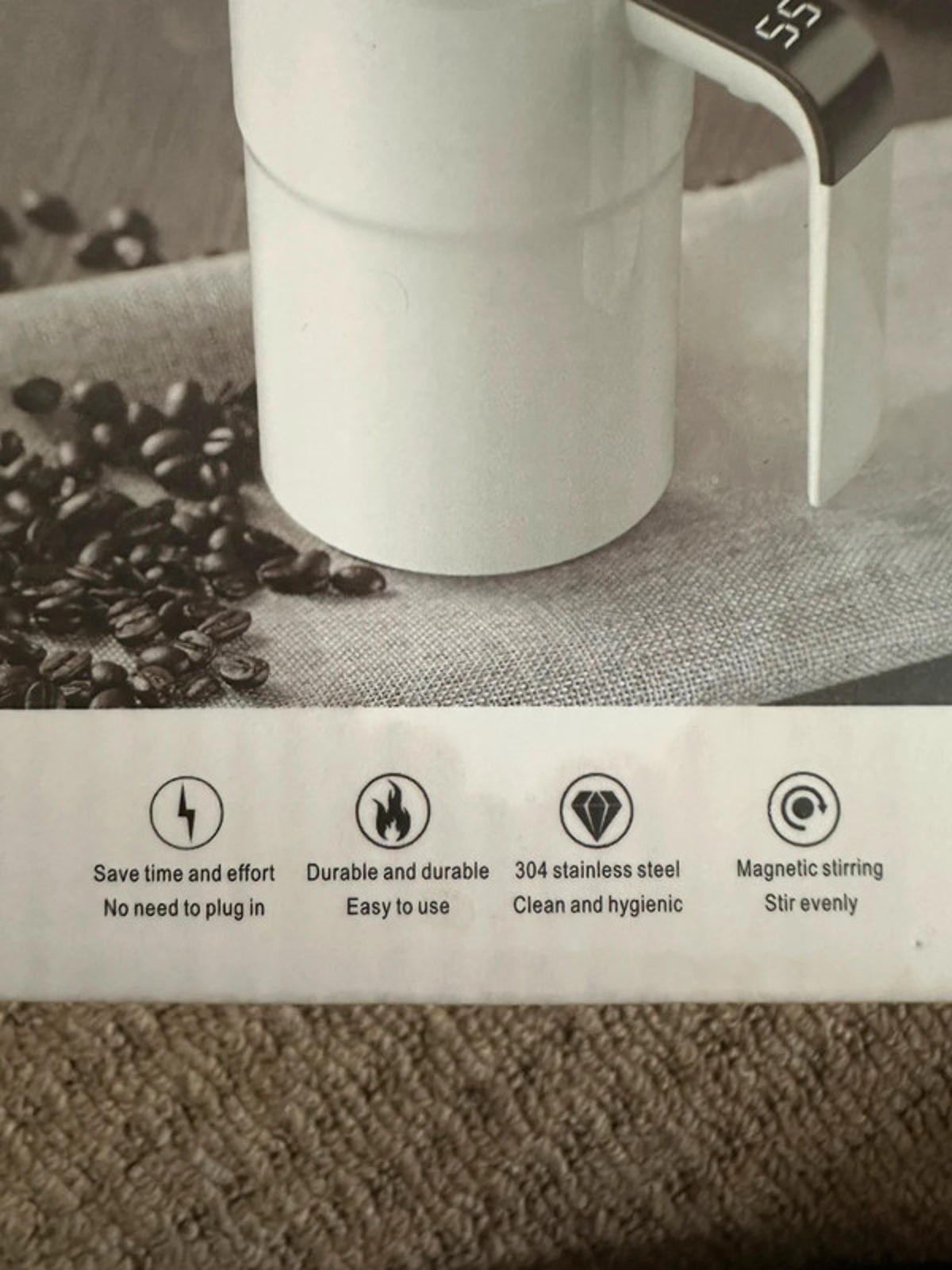 Automatic Magnetic Stirring Cup - Stainless Steel, Touch Switch