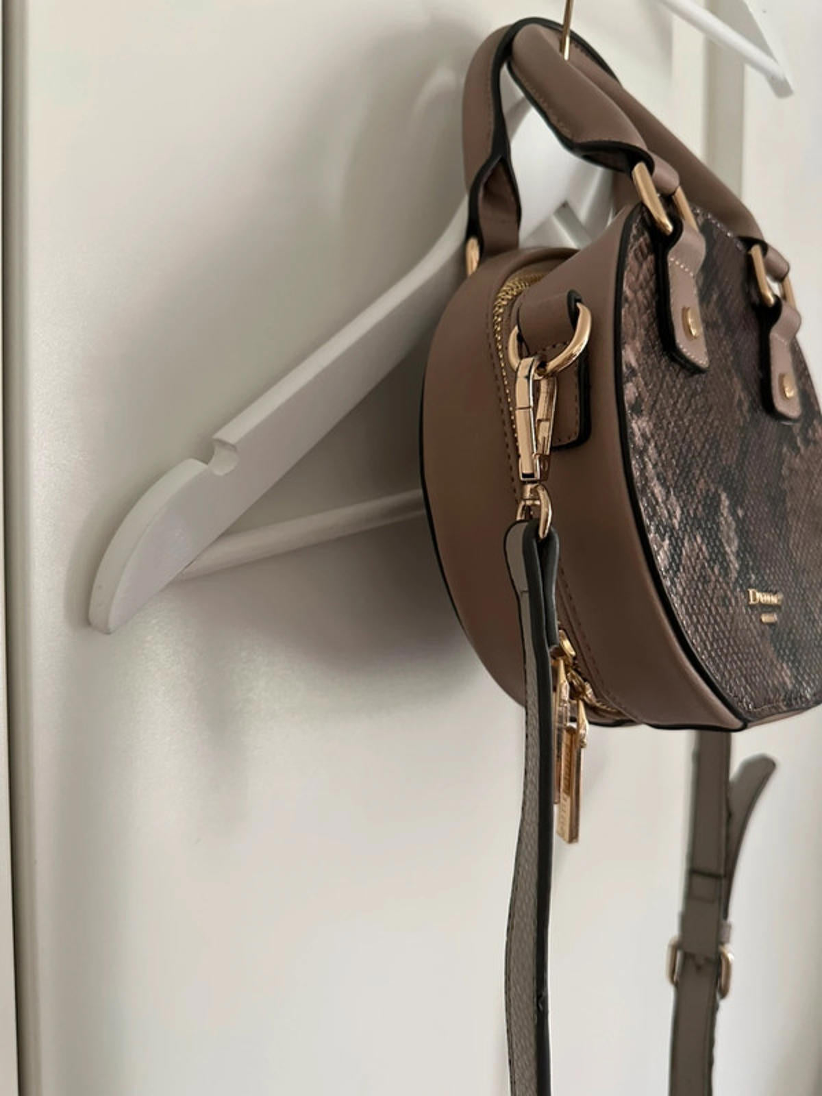 Dune London Snakeskin Round Crossbody Bag