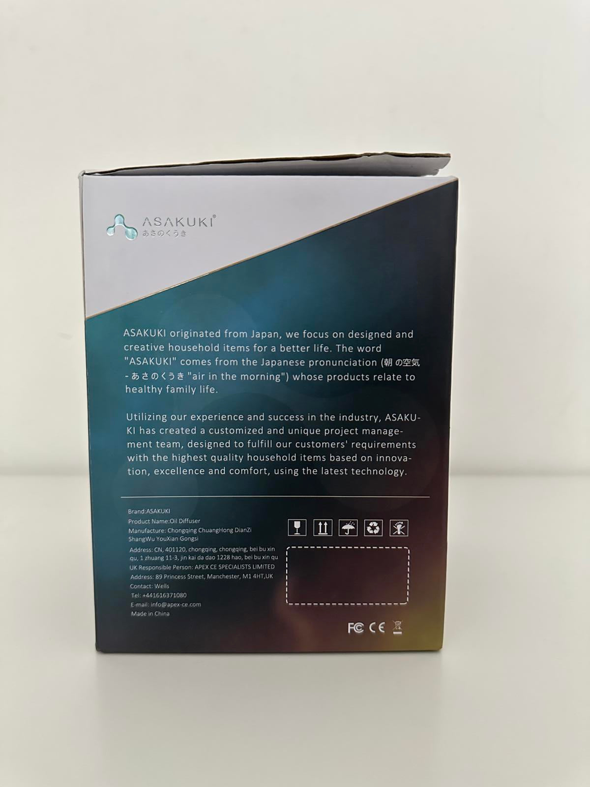 ASAKUKI Premium Essential Oil Diffuser 300ml + 6 Essential Oils Set