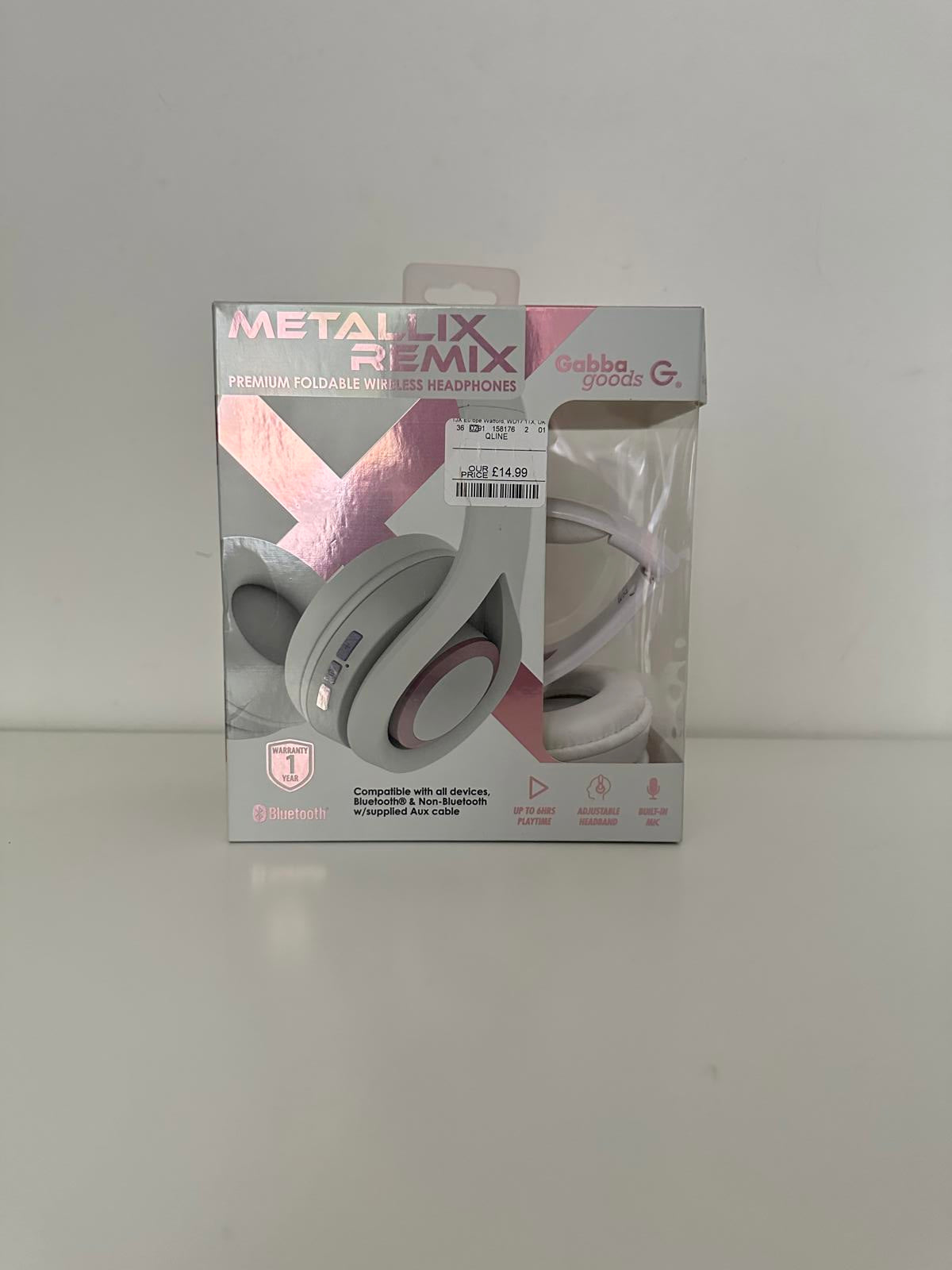 Gabba Goods Metallix Remix Wireless Bluetooth Foldable Headphones