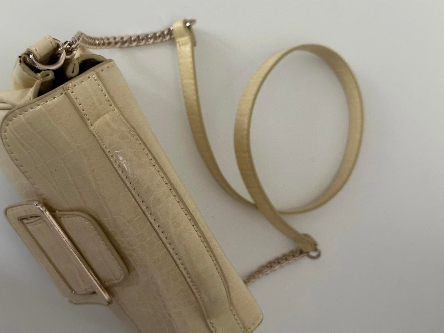 Zara Croc-Effect Shoulder Bag with Buckle Detail