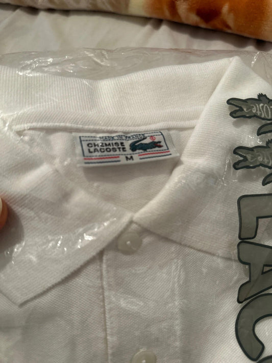 Lacoste White Polo Shirt – Classic Fit, Timeless Style (Size M)