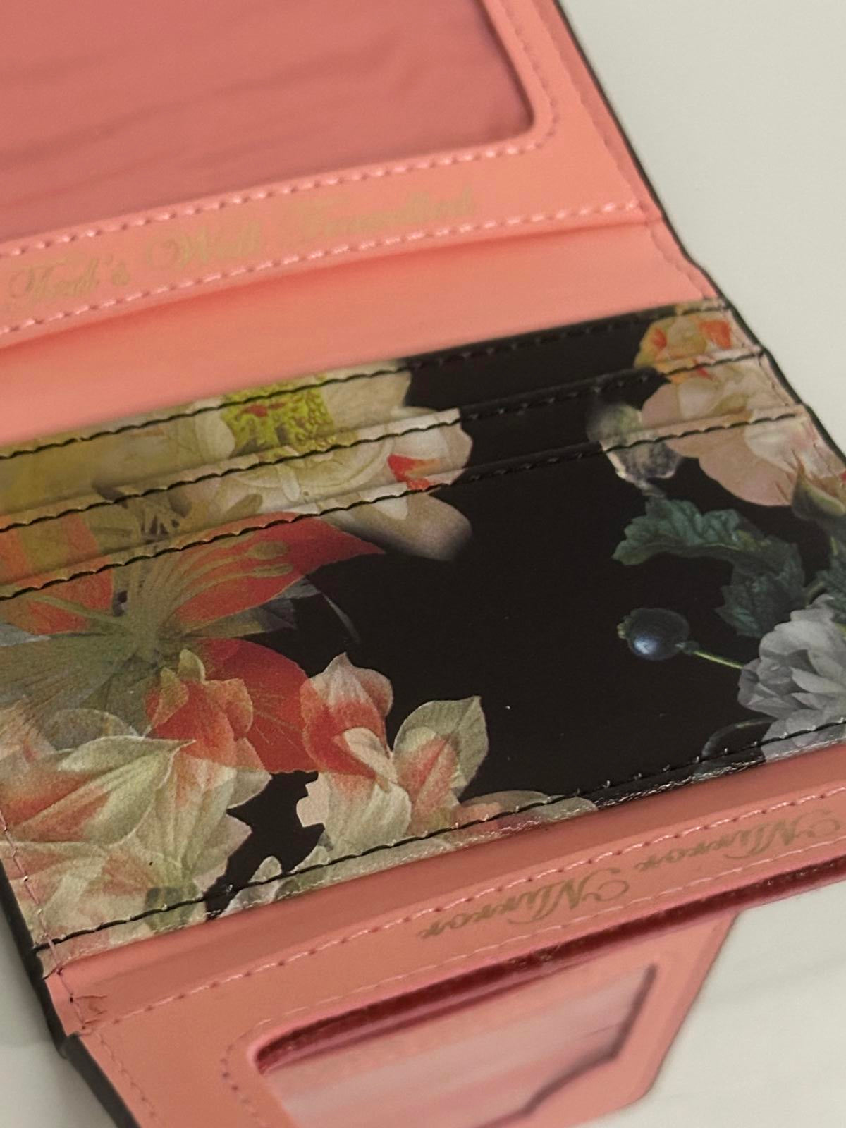 Ted Baker Floral Print Wallet with Rose Gold Bow