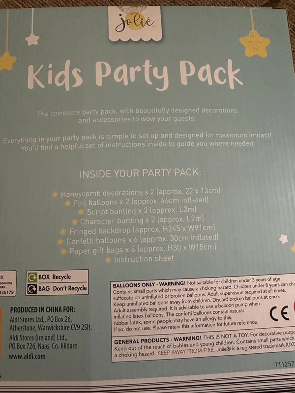 Jolie Kids Party Pack - 21 Piece Set