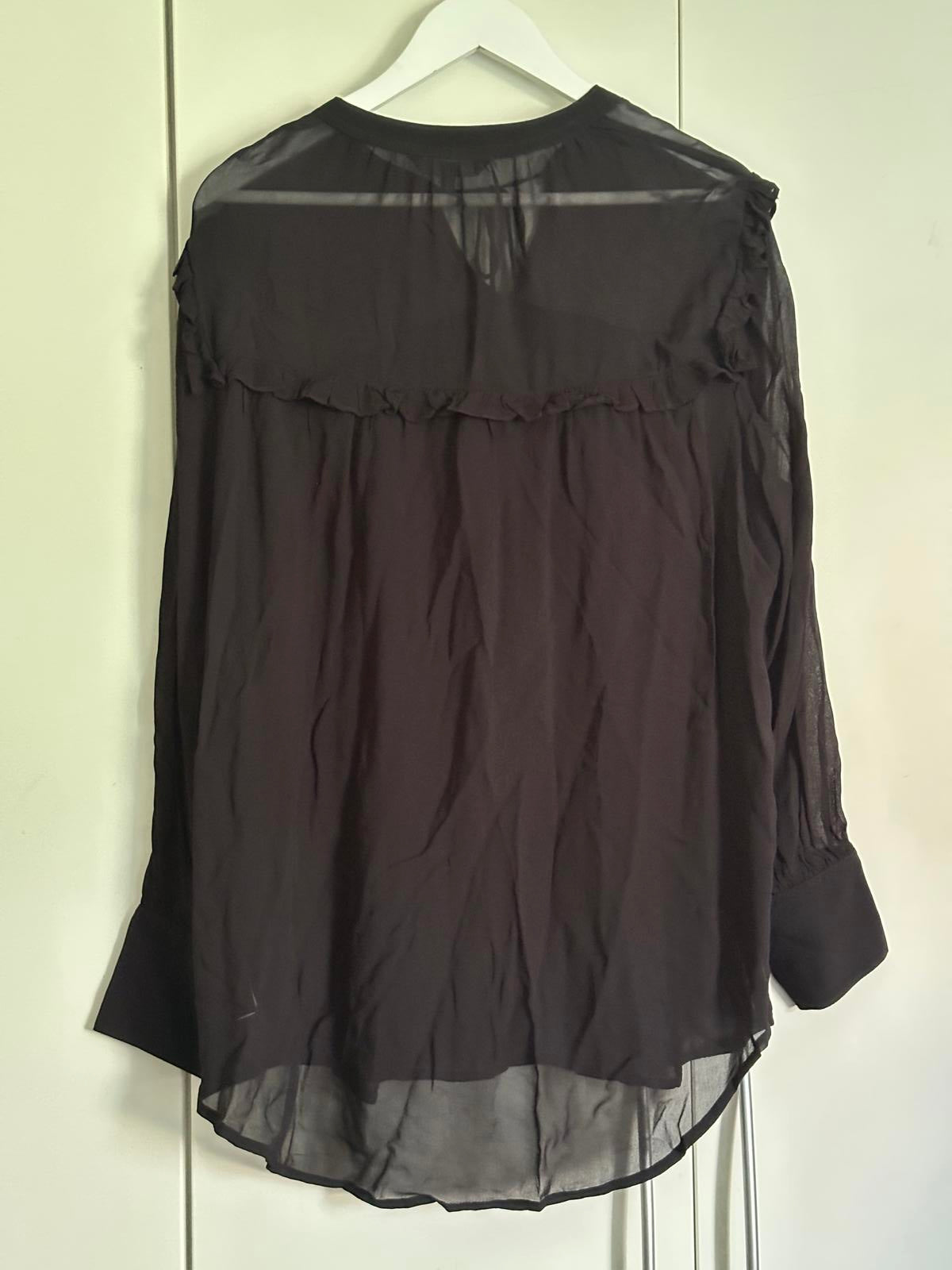Next Black Sheer Long Sleeve Blouse – Size 14