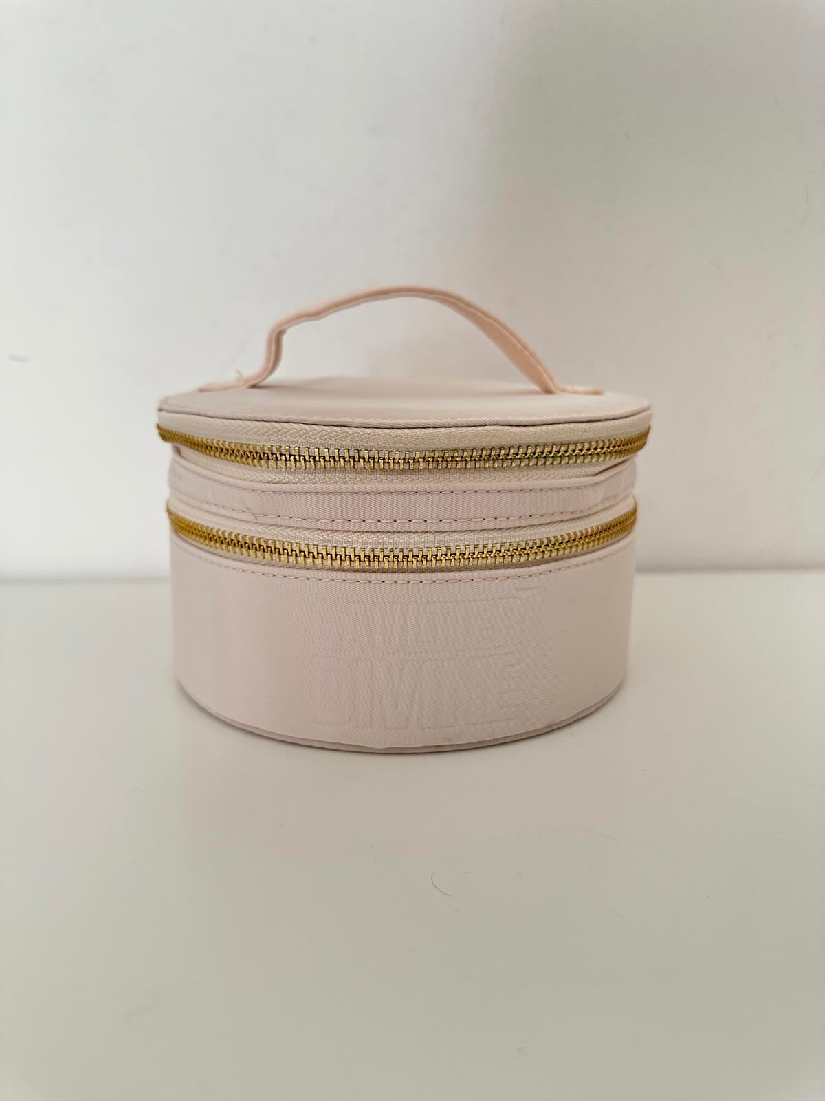 Chic Pink Cosmetic Case with Double Zipper