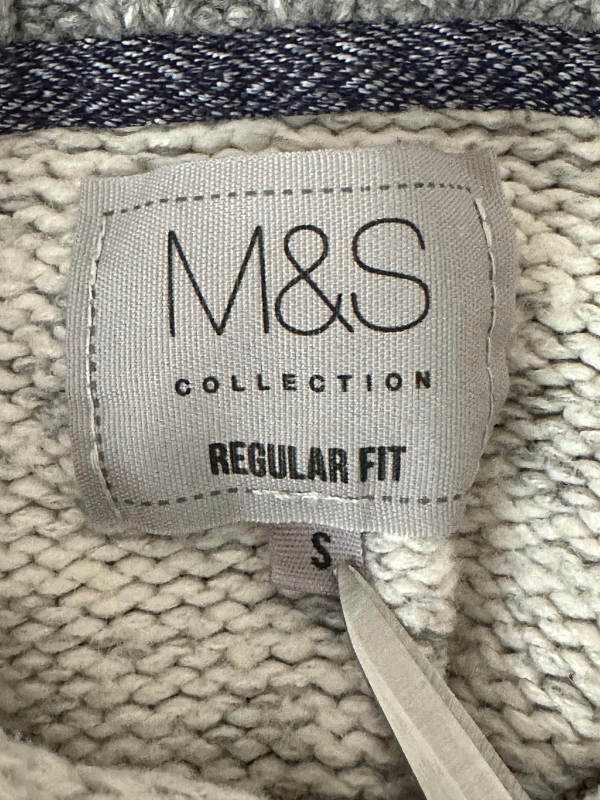 M&S Collection Winter White Half Zip Knit Jumper – Small