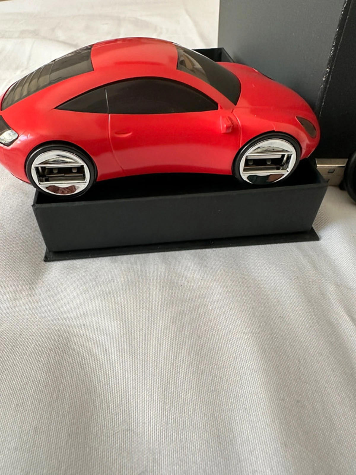 Sleek Red Car Model with USB Charging - Perfect Gift!