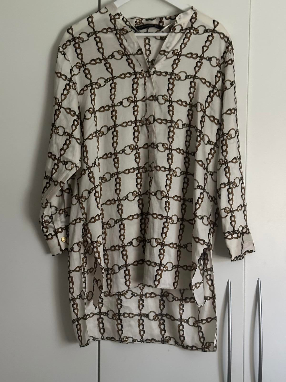 Zara Woman Chain Print Tunic Blouse