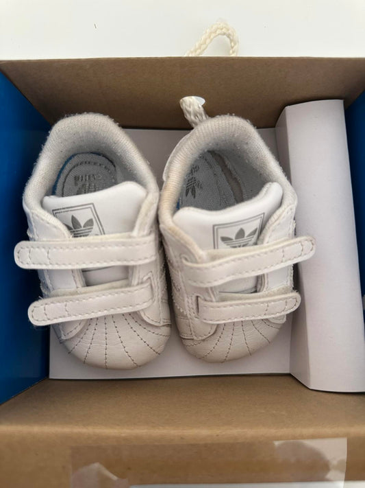 Adidas Originals Superstar 2 CMF Crib Baby Shoes – White/Metallic Silver (1K)