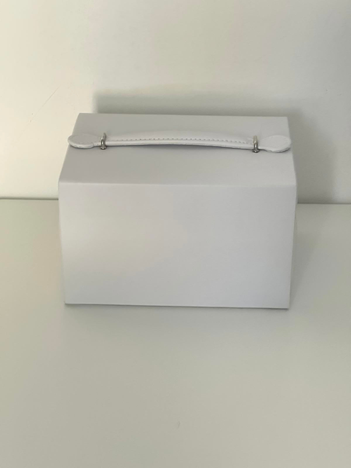 White Lockable Jewellery Box with Mirror & Drawers