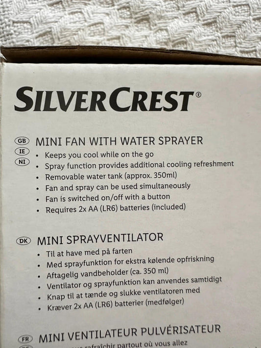 SilverCrest Mini Fan with Water Sprayer