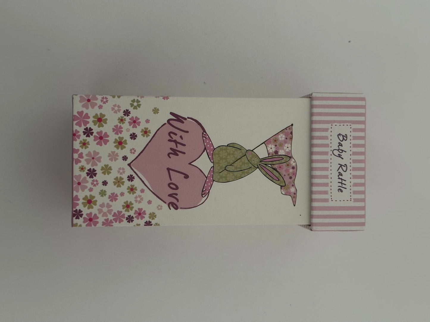 Rufus Rabbit ‘Rubie Rabbit’ Baby Rattle – Gift Boxed