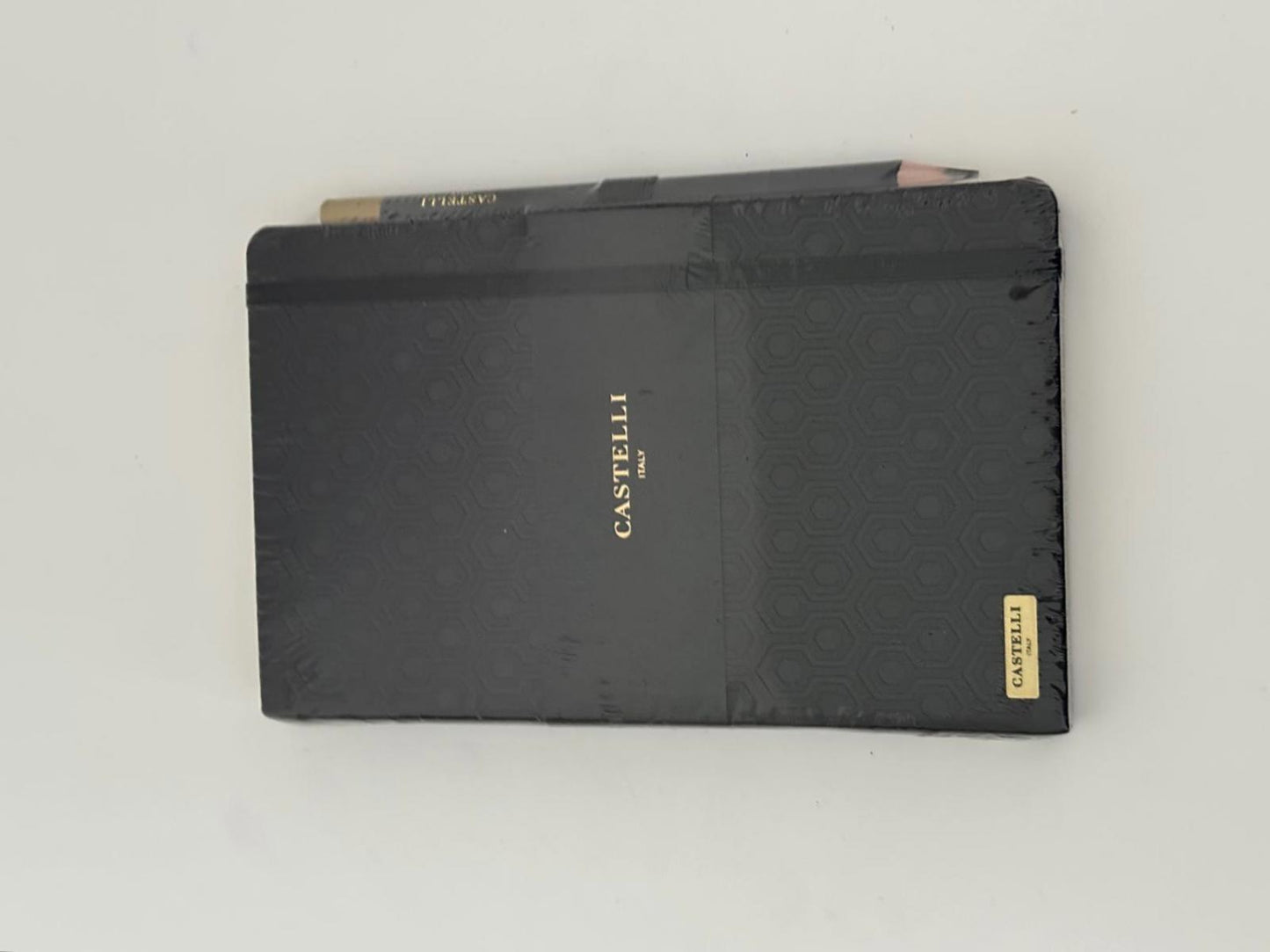 Castelli Italy Honeycomb Ruled Notebook – Black & Gold Luxury Design
