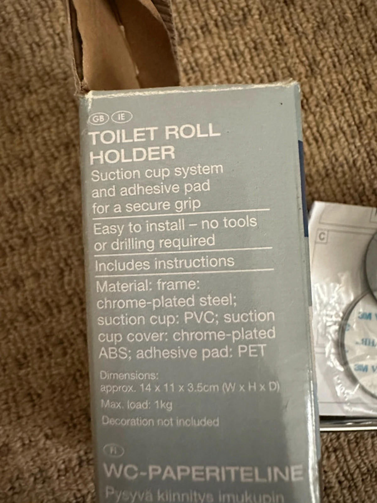 MioMare Toilet Roll Holder - Suction Cup & Adhesive