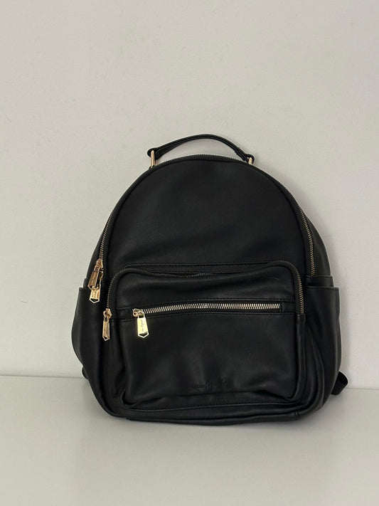 Urban Originals Black Faux Leather Backpack with Gold Hardware