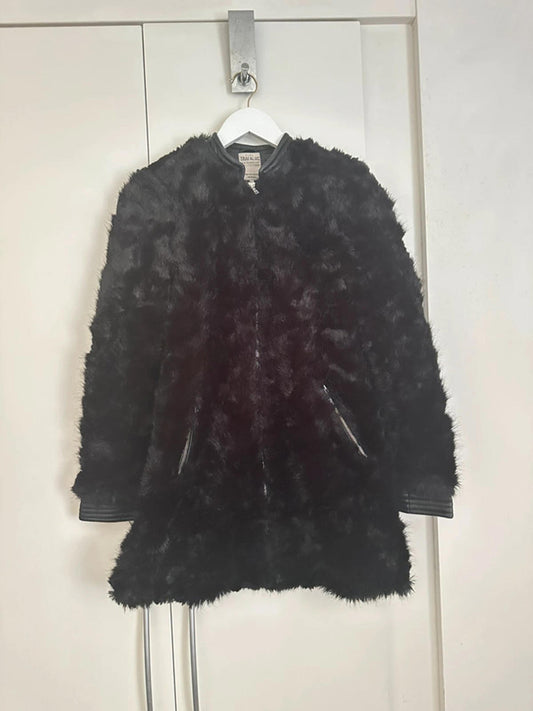 Stylish Faux Fur Black Coat