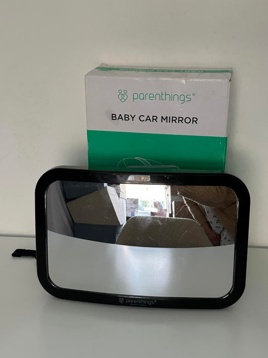 Parenthings Baby Car Mirror Large, Wide-Angle Mirror, Adjustable Straps