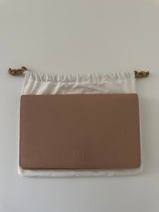 HA Designs Luxury Leather Clutch Bag – Blush Pink