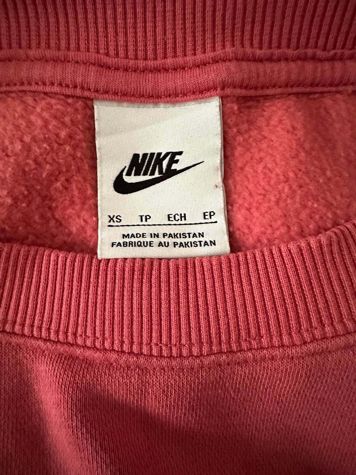 Nike Coral Pink Crewneck Sweatshirt with Black Swoosh