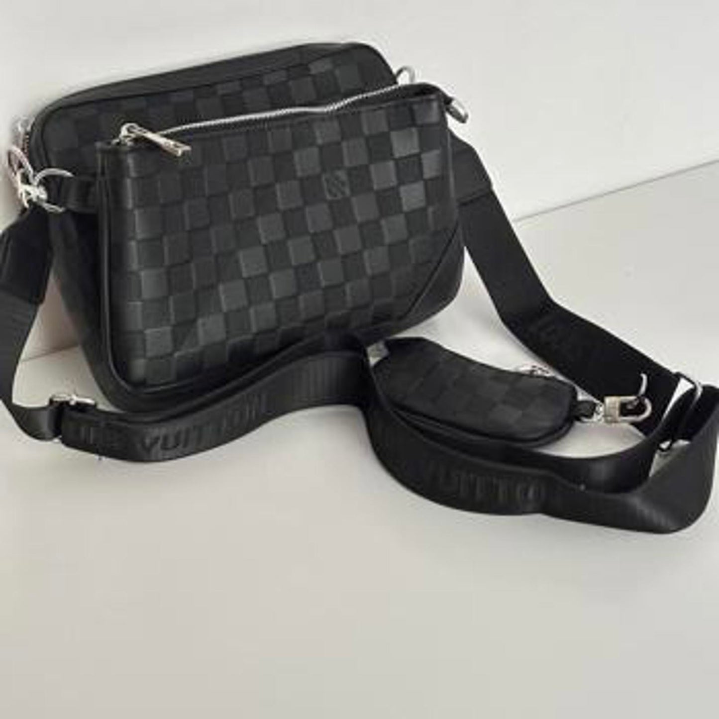 Louis Vuitton Damier Graphite Crossbody Bag with Strap & Pouch