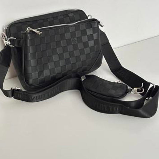 Louis Vuitton Damier Graphite Crossbody Bag with Strap & Pouch