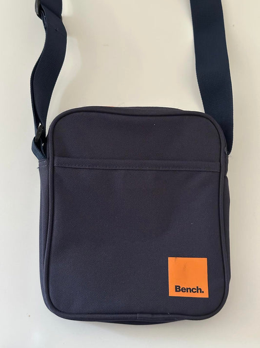Bench Crossbody Shoulder Bag – Navy with Orange Logo