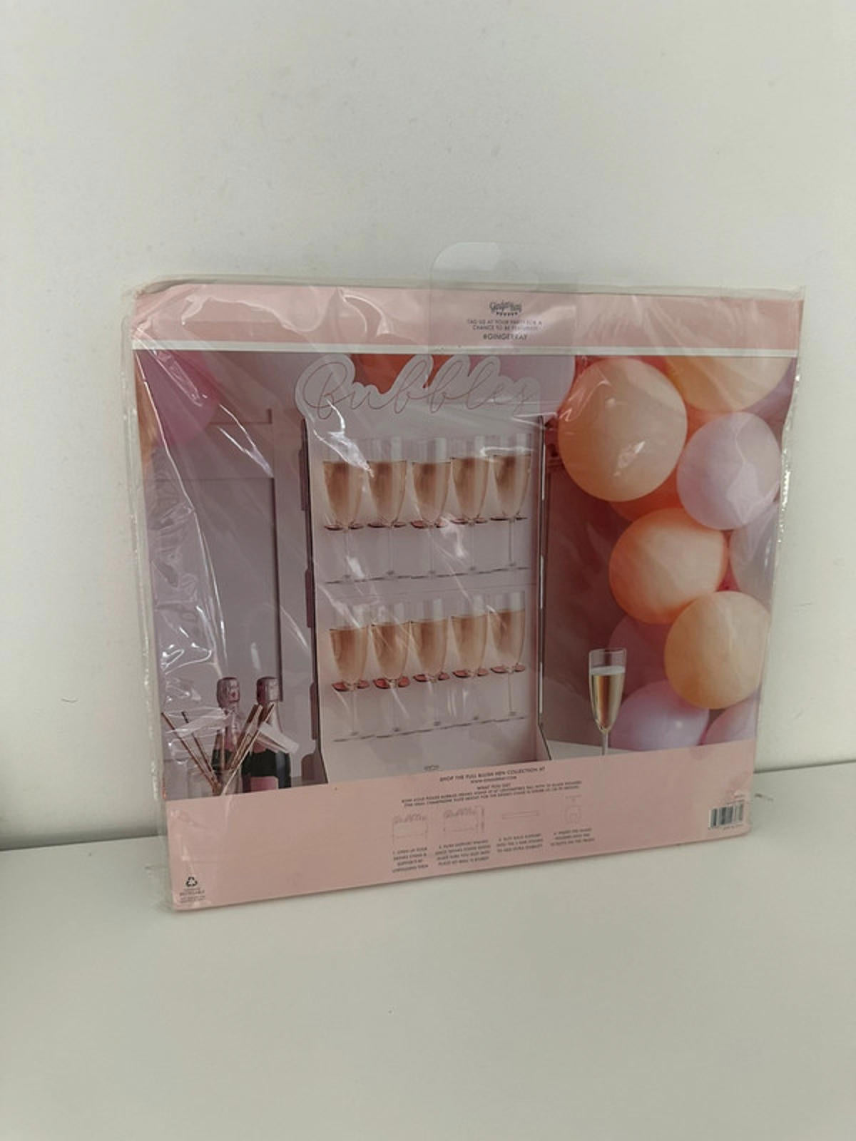 Rose Gold Foiled Drinks Stand with 10 Glass Holders