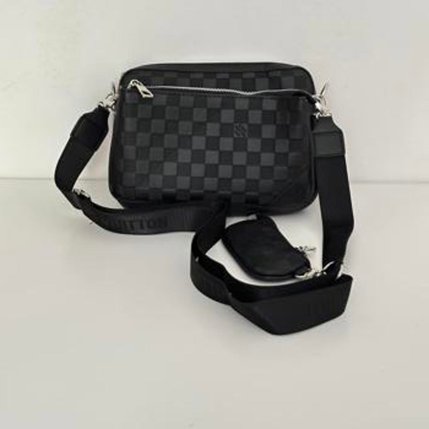 Louis Vuitton Damier Graphite Crossbody Bag with Strap & Pouch