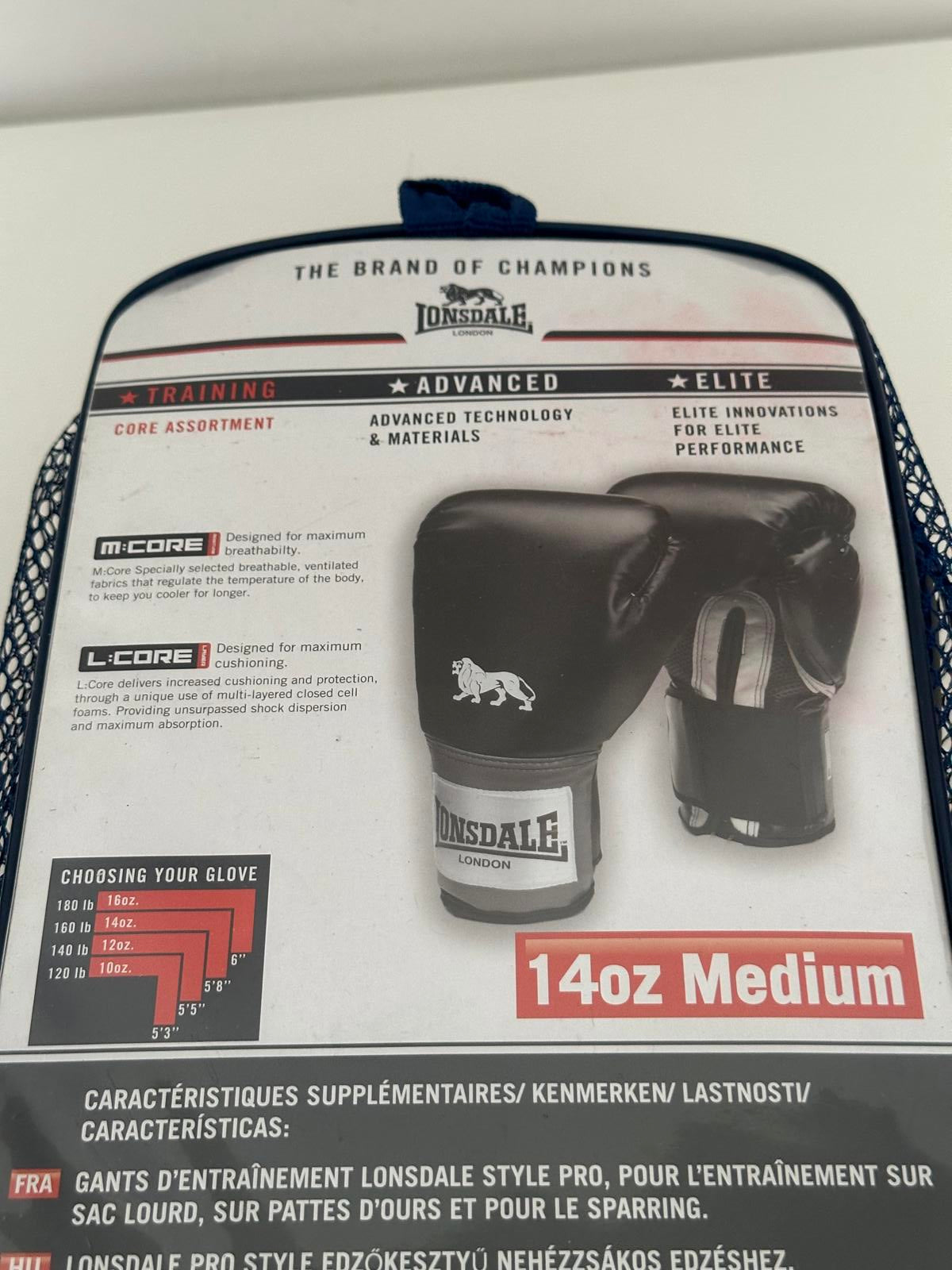 Lonsdale Pro Style 14oz Medium Training Gloves – Advanced Cushioning
