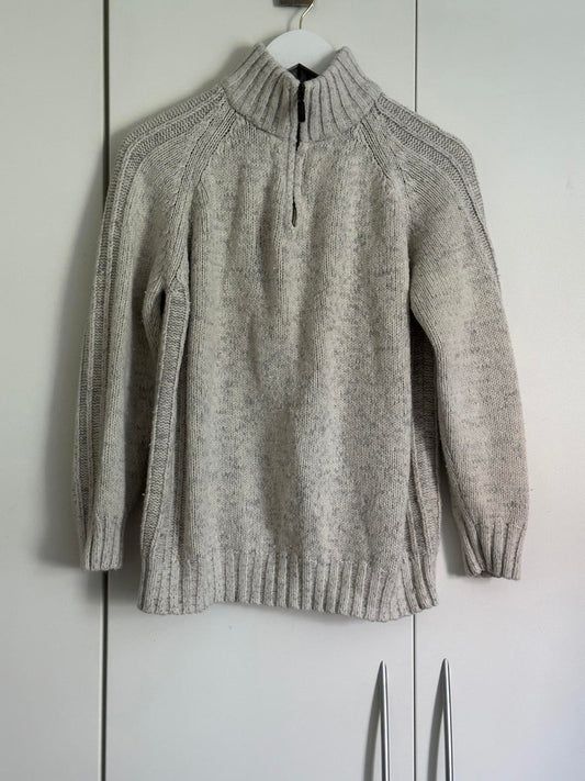 M&S Collection Winter White Half Zip Knit Jumper – Small