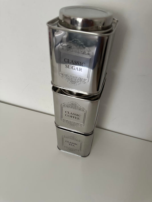 Elegant Classic Coffee, Tea & Sugar Canisters Set