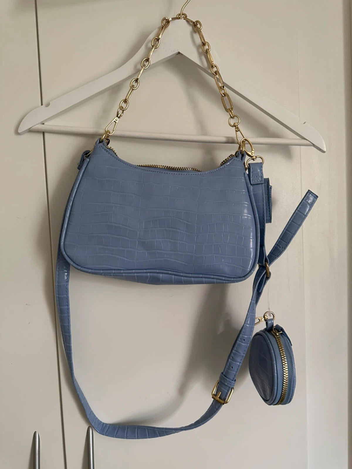 Blue & Gold Shoulder Bag with Strap