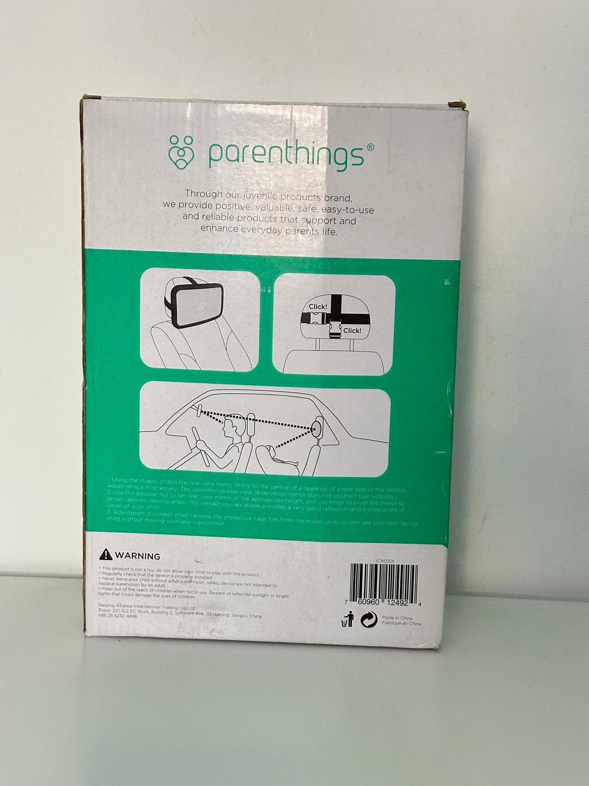 Parenthings Baby Car Mirror Large, Wide-Angle Mirror, Adjustable Straps