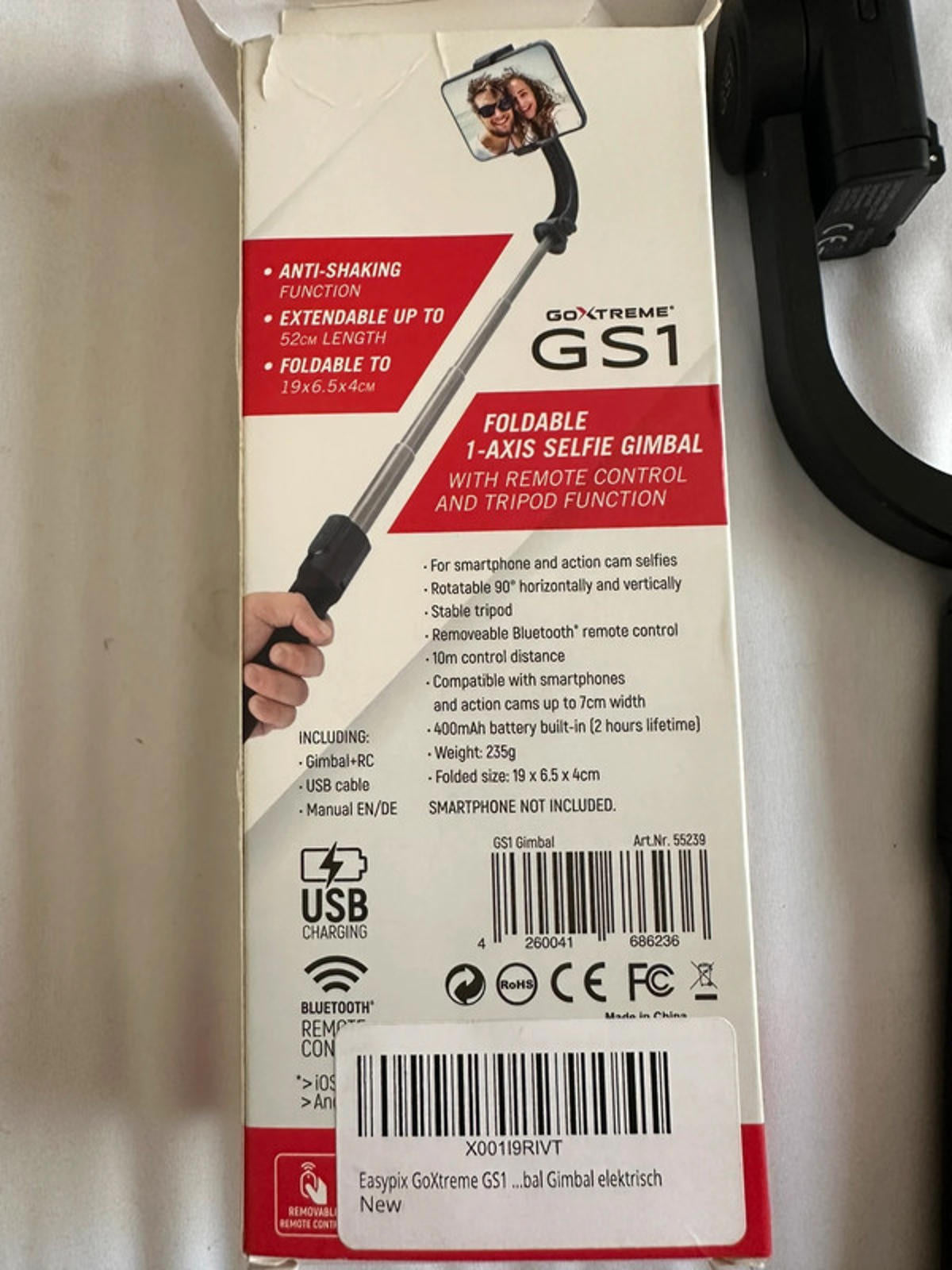 GoXtreme GS1 3-in-1 Foldable 1-Axis Selfie Gimbal