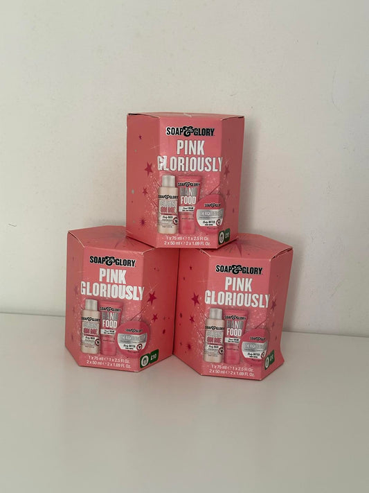 Soap & Glory Pink Gloriously Gift Set – Body Wash, Body Butter & Hand Cream Trio