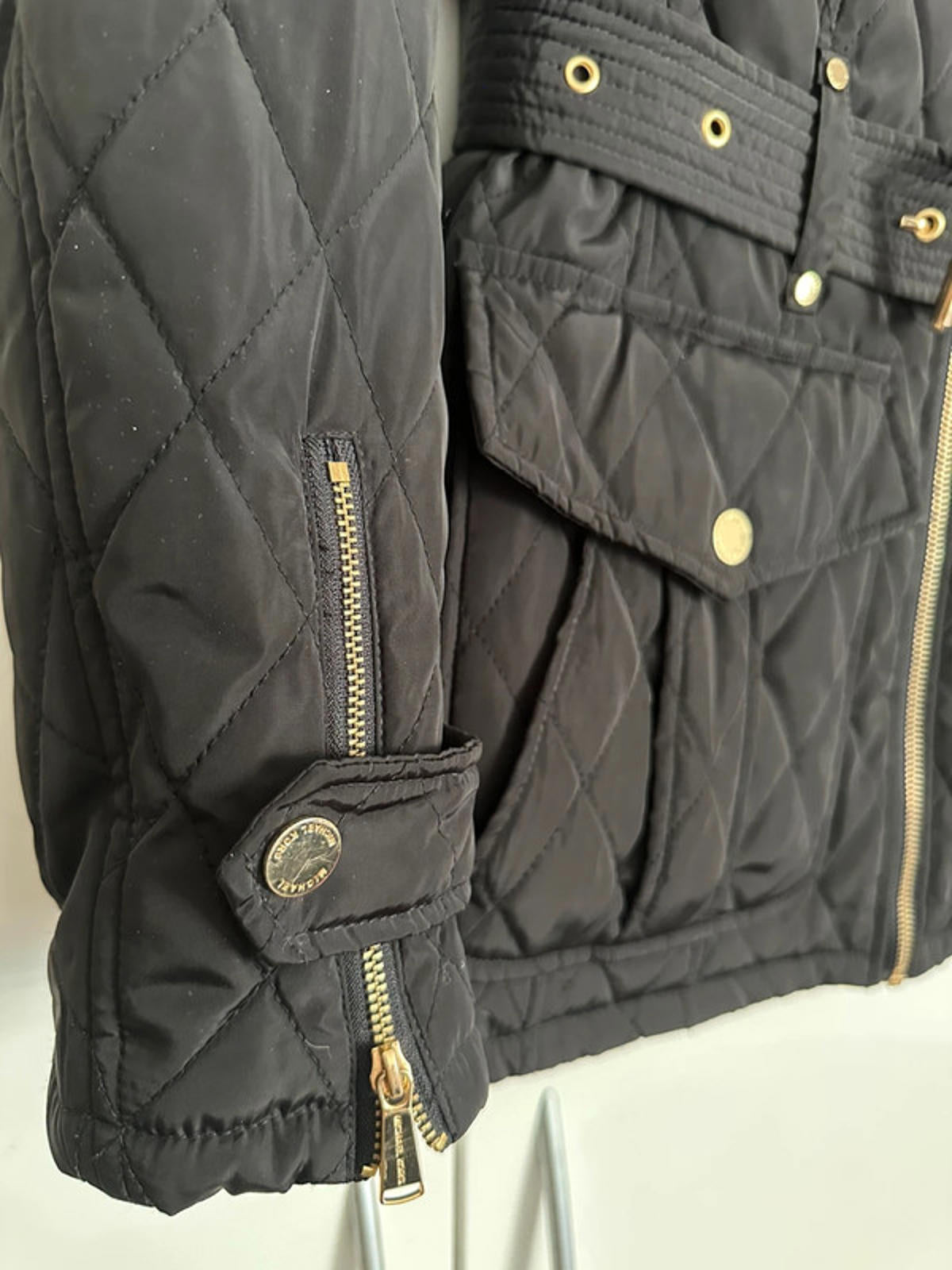 MK Black Quilted Jacket with Belt