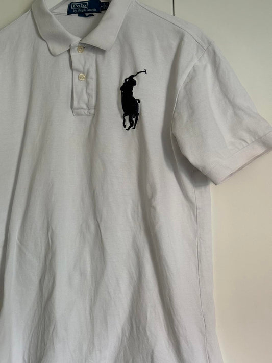 Polo Ralph Lauren Men's White Custom Fit Polo Shirt – Size L