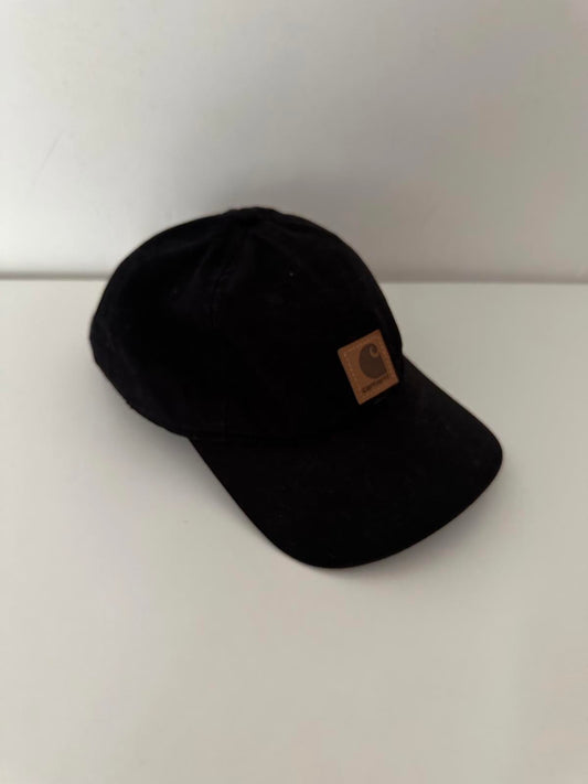 Carhartt Classic Black Cap with Leather Patch