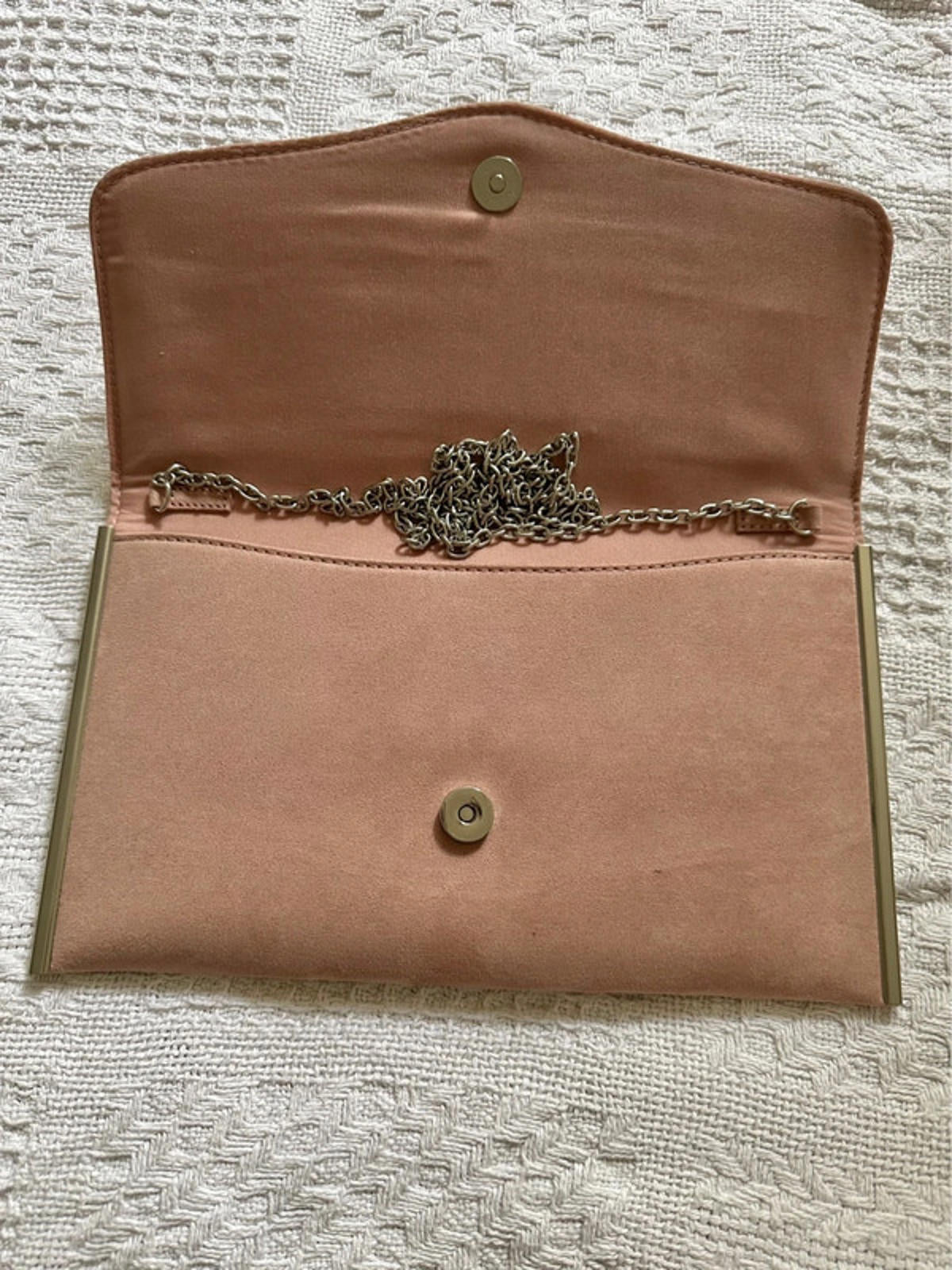 New Look Pink Suede Clutch Bag