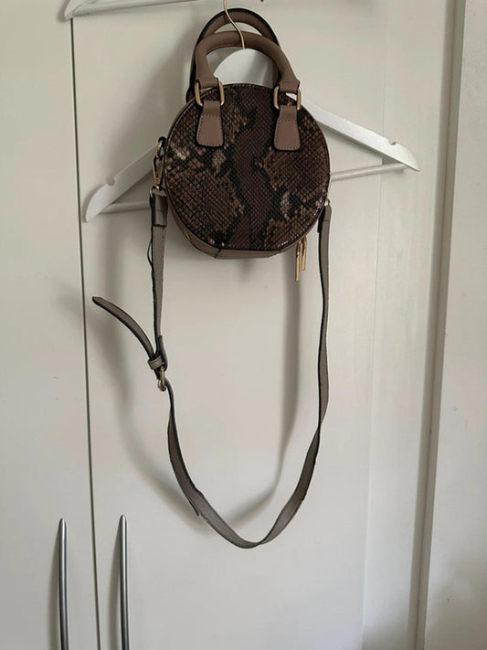 Dune London Snakeskin Round Crossbody Bag