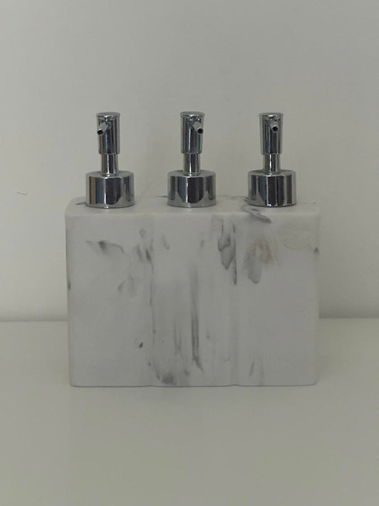 Marble Effect Trio Soap Dispenser – Shampoo, Conditioner & Body Wash