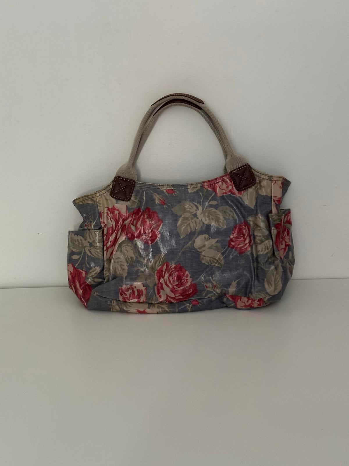 Cath Kidston Blue/Grey Floral Oilcloth Handbag