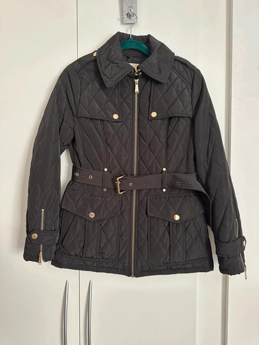 MK Black Quilted Jacket with Belt
