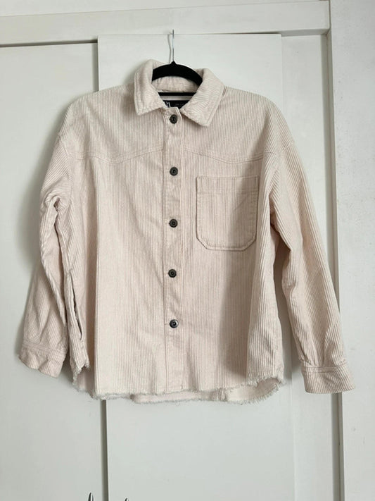 Zara Corduroy Button-Up Shirt - Soft Cream Hue