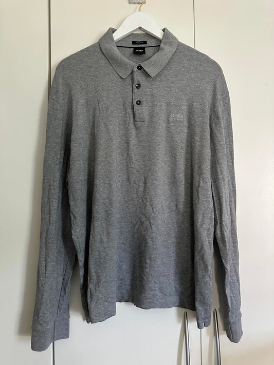 Hugo Boss Long Sleeve Polo Shirt Grey XXL